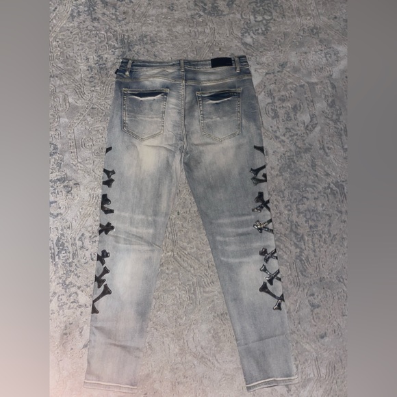 AMIRI Blue Camo Bones Jeans - Picture 3 of 3